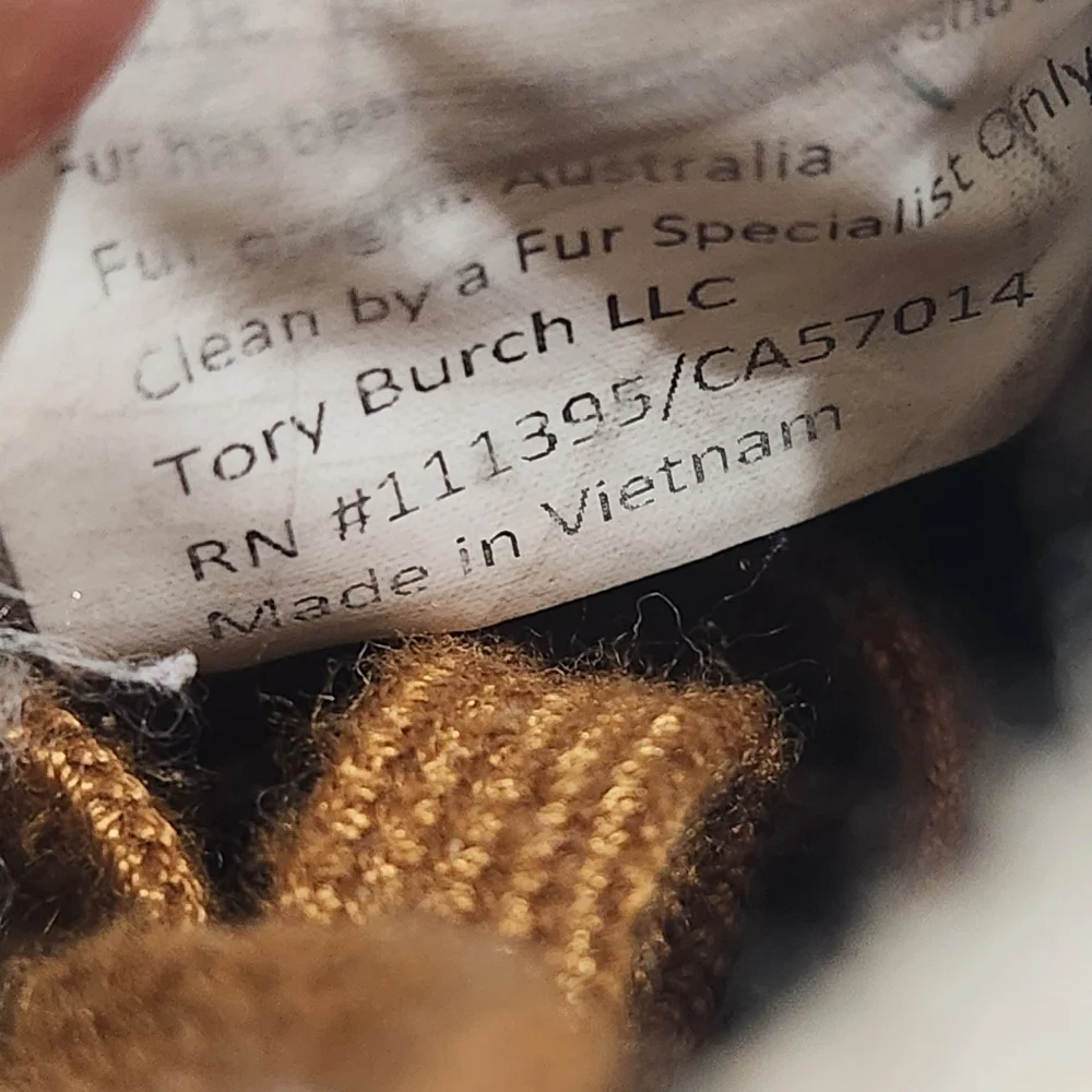 Tory Burch Brown Suede Shearling Trim High-Top Sneakers - Picture 6 of 9